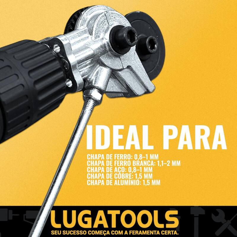 Adaptador Furadeira Cortador Chapa Extensor 1/4 Para Corte De